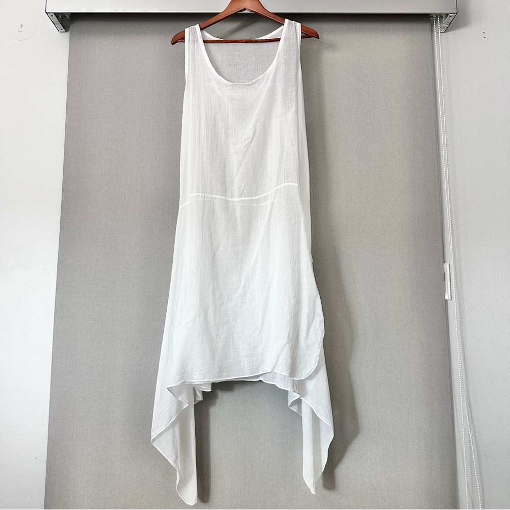 Gauze white swimsuit cover up